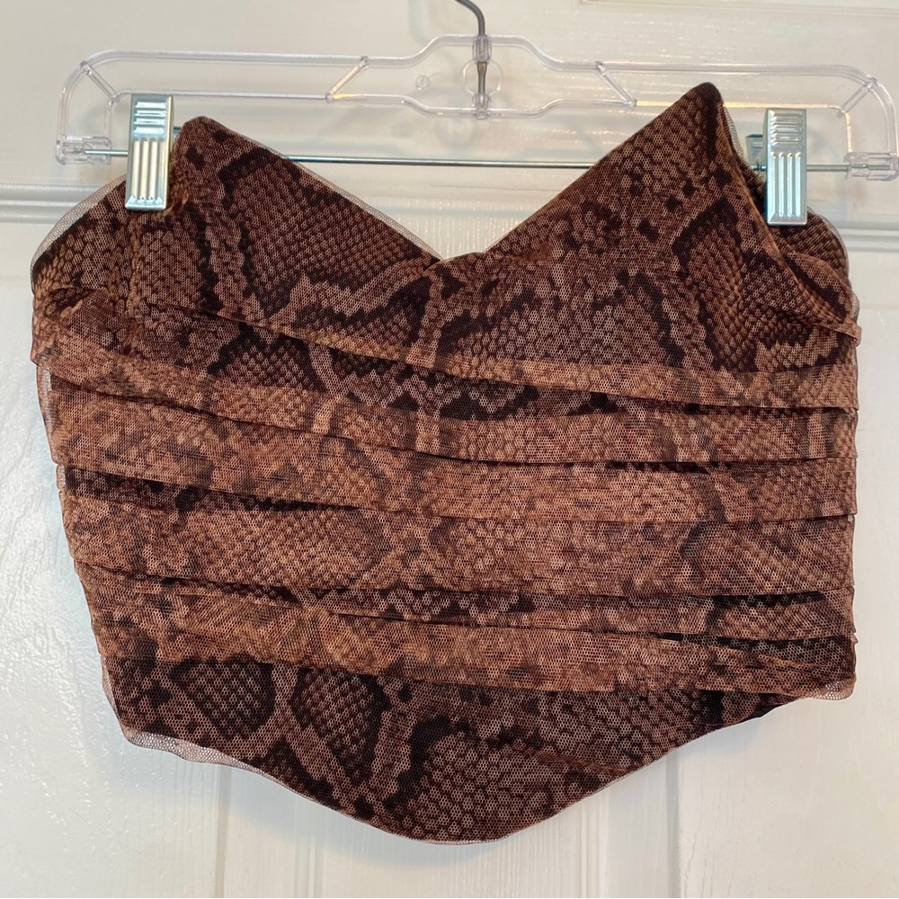 ZARA cropped snakeskin corset top🐍